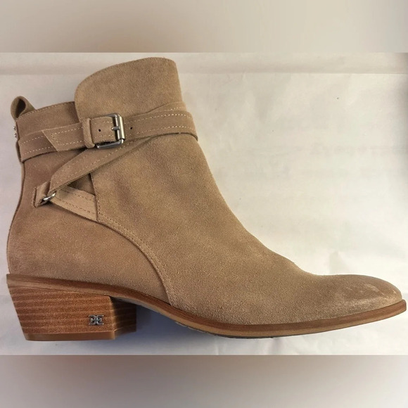 NEW Sam Edelman Leather Ankle Boots Polina Safari Tan Size 10 - Picture 4 of 8